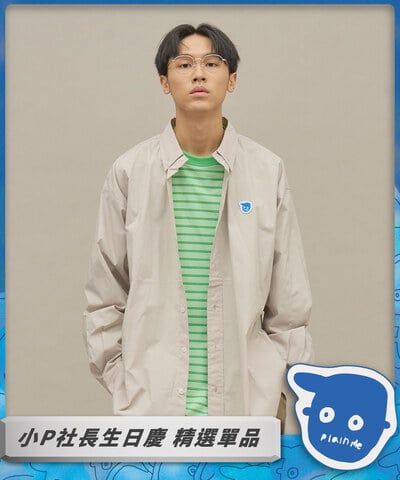 小P社長logo素面BD襯衫