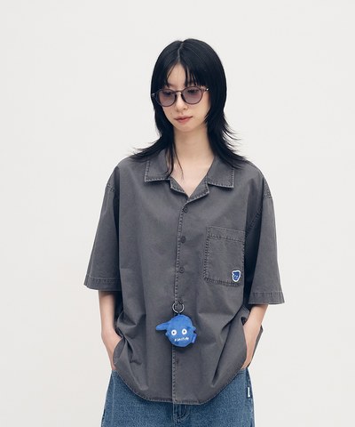 小P社長水洗短袖襯衫