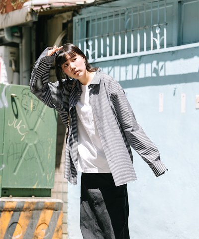 小P社長日常條紋襯衫