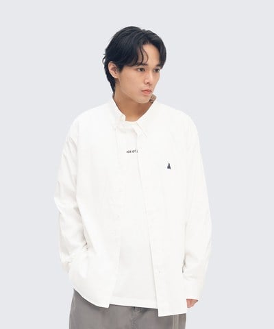 機車刺繡長袖襯衫