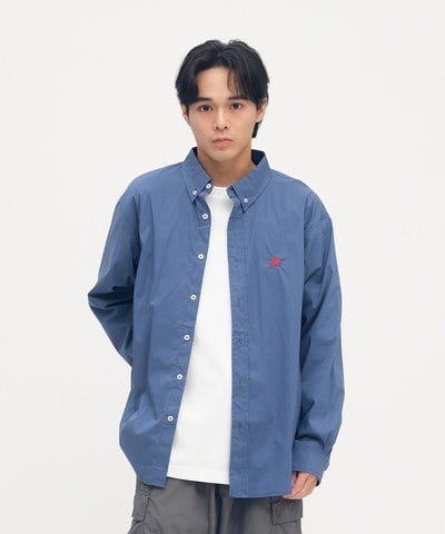 機車刺繡長袖襯衫