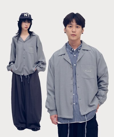 PLAIN西料開領口袋襯衫