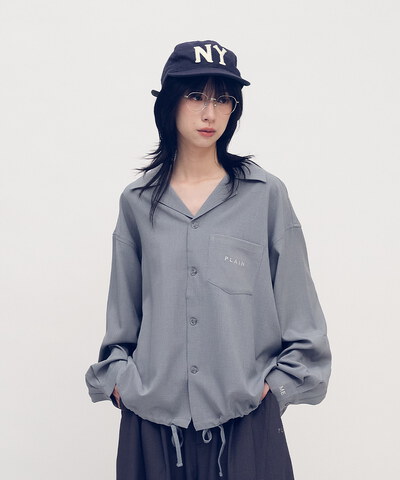 PLN3377-252 PLAIN西料開領口袋襯衫