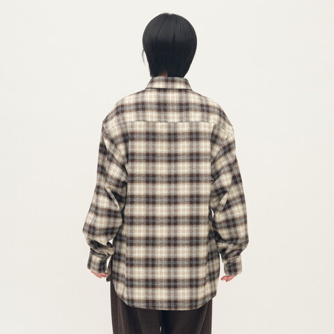 Timelly 刷毛格紋襯衫