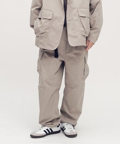 防潑水機能多口袋腰帶長褲