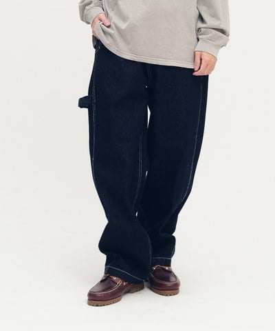 機車刺繡水洗丹寧畫家褲