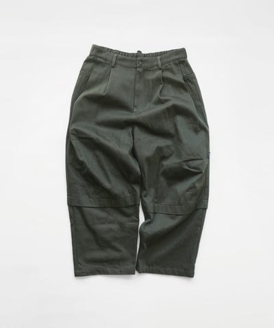 clip by clip 斜紋棉寬大層疊長褲