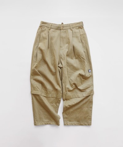 clip by clip 斜紋棉寬大層疊長褲