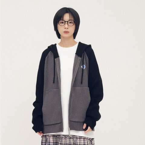 小P社長連帽針織外套