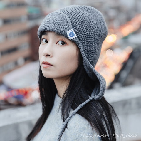 小P社長針織遮耳毛帽