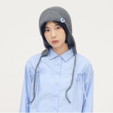 小P社長針織遮耳毛帽