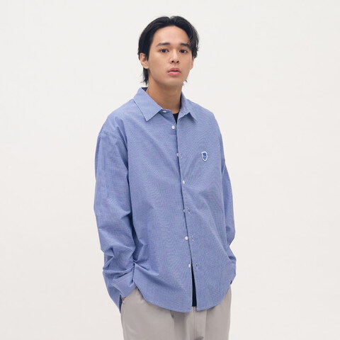 小P社長格紋長袖襯衫