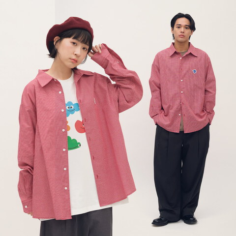 小P社長格紋長袖襯衫