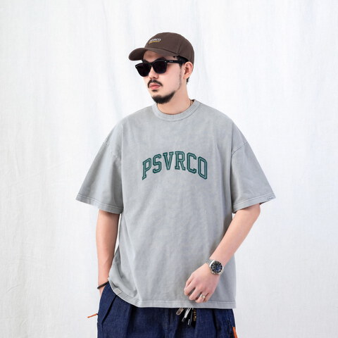 裂紋圖樣水洗TEE CRACKED-EFFECT WASHED T-SHIRT