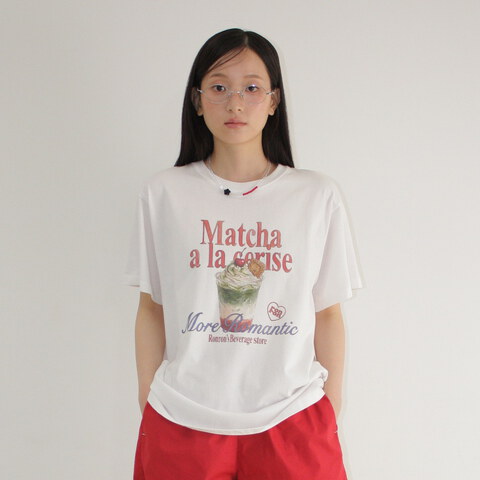 RON0103-262 印花上衣 CREAM MATCHA BASIC FIT T SHIRT
