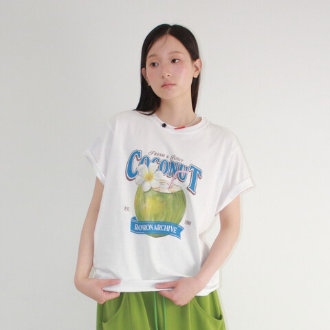 RON0106-262 椰子圖案上衣 VINTAGE COCONUT BASIC FIT T SHIRT