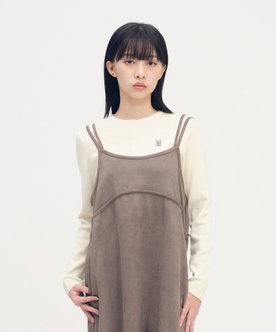 LOGO圓領針織上衣