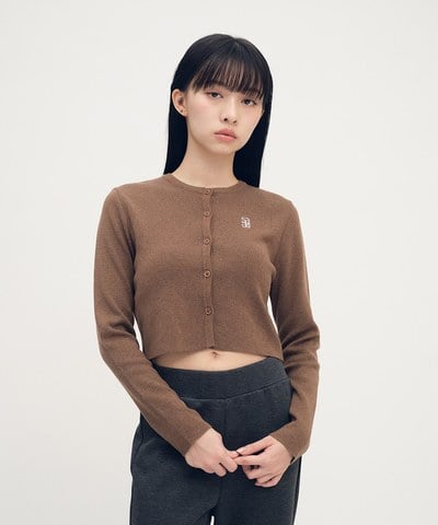 LOGO圓領針織上衣