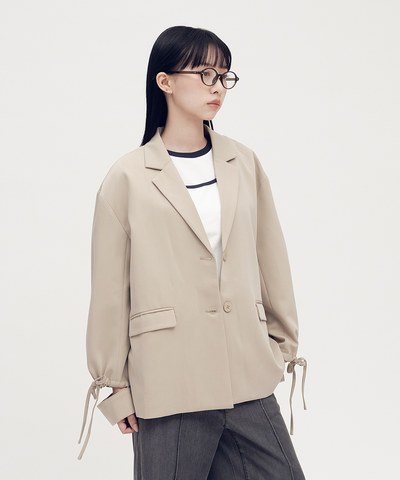 袖口綁帶西裝外套