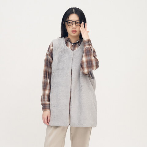 流蘇下擺格紋襯衫