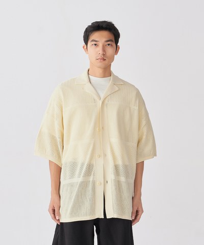 針織寬鬆襯衫 Knit Perforated Oversized Shirt