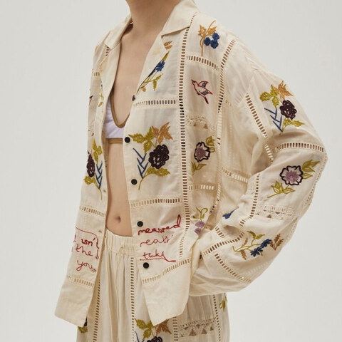 TDF0201-261 Embroidery Patchwork Shirts