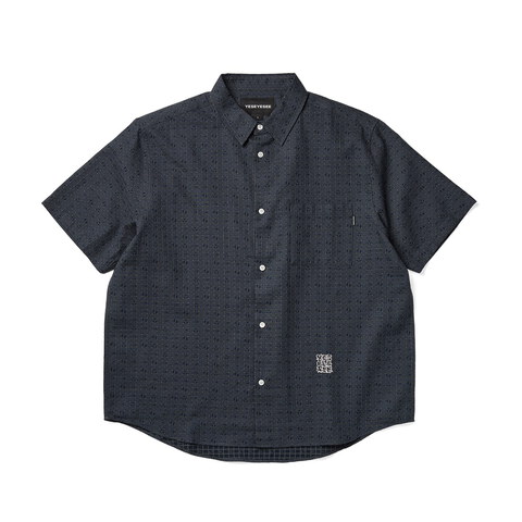 格紋襯衫 Y E S Font Plaid Half Shirt