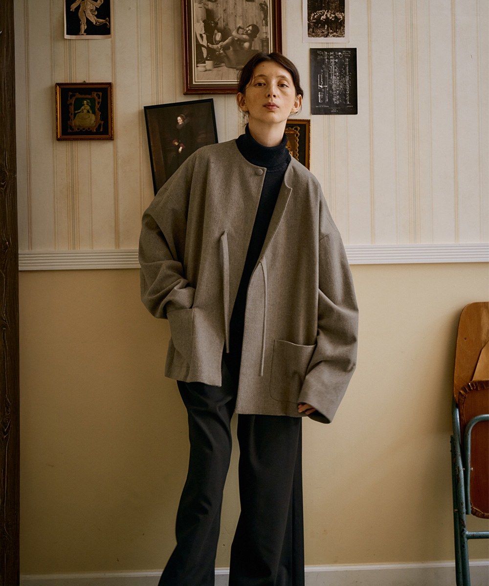 羊毛繫帶外套 unisex wool loop jacket