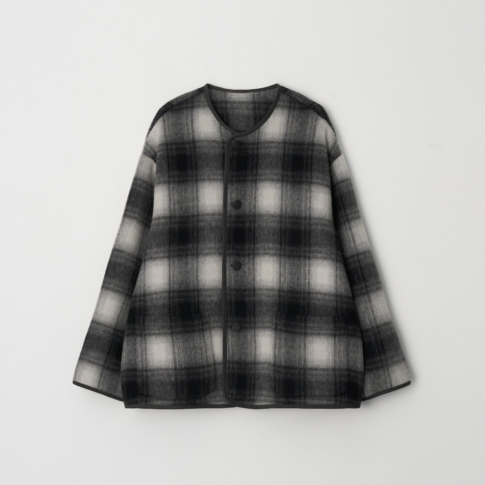 格紋大衣 unisex check alpaca coat