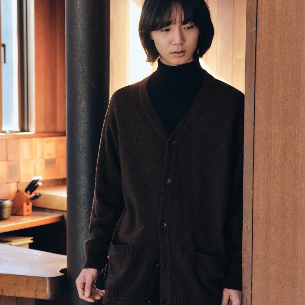 V領針織外套 unisex british wool v-neck cardigan