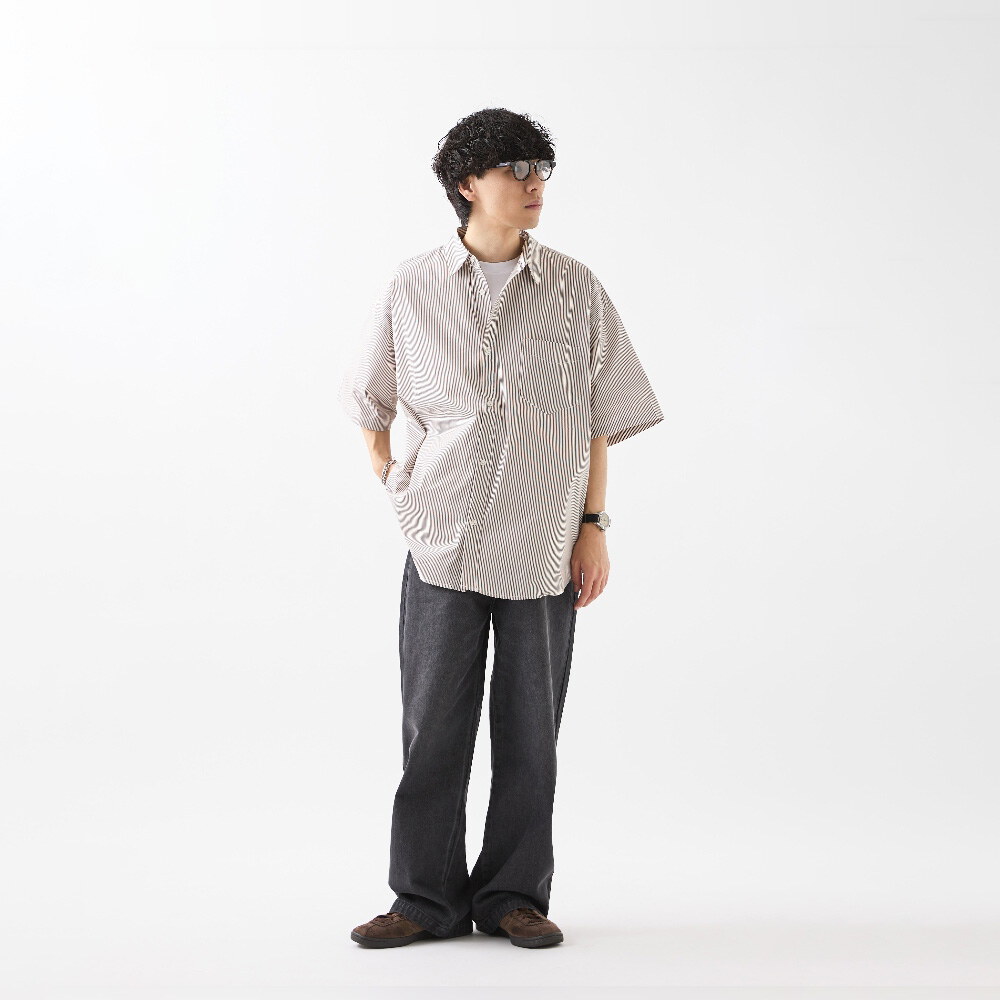 條紋短袖襯衫 LOOSE STRIPE SHIRT SS