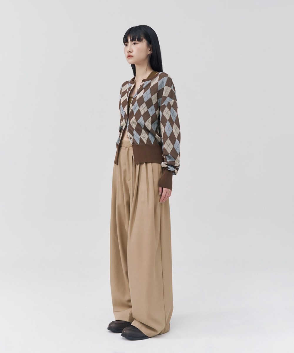 菱格紋針織開襟衫