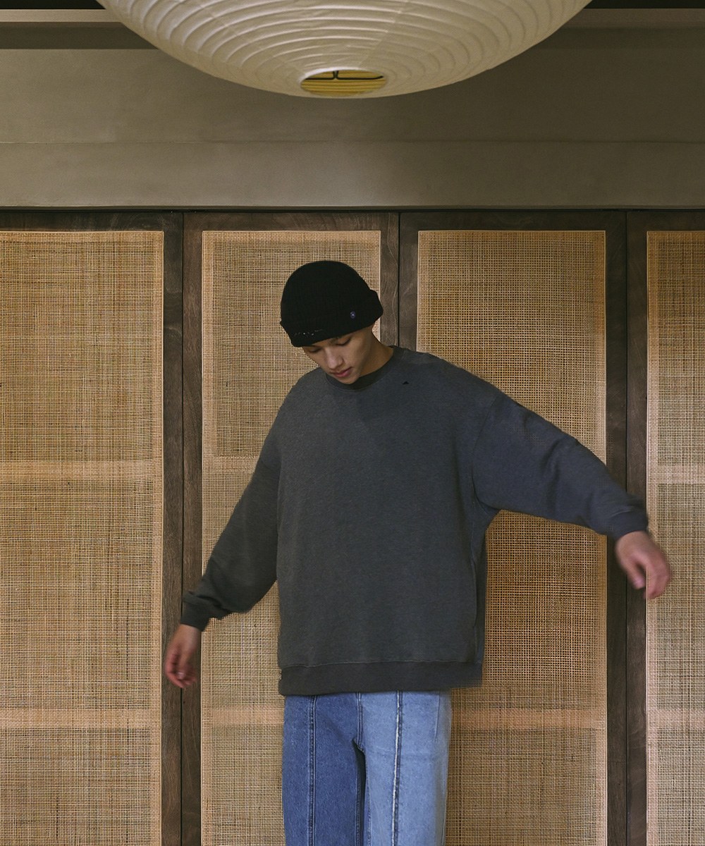 MELSIGN 圓領大學Tee Sound Wave Crewneck
