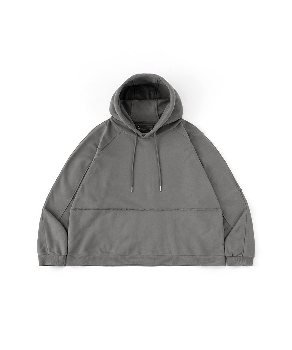 MELSIGN x mouggan 短版鬚邊刷絨連帽TEE