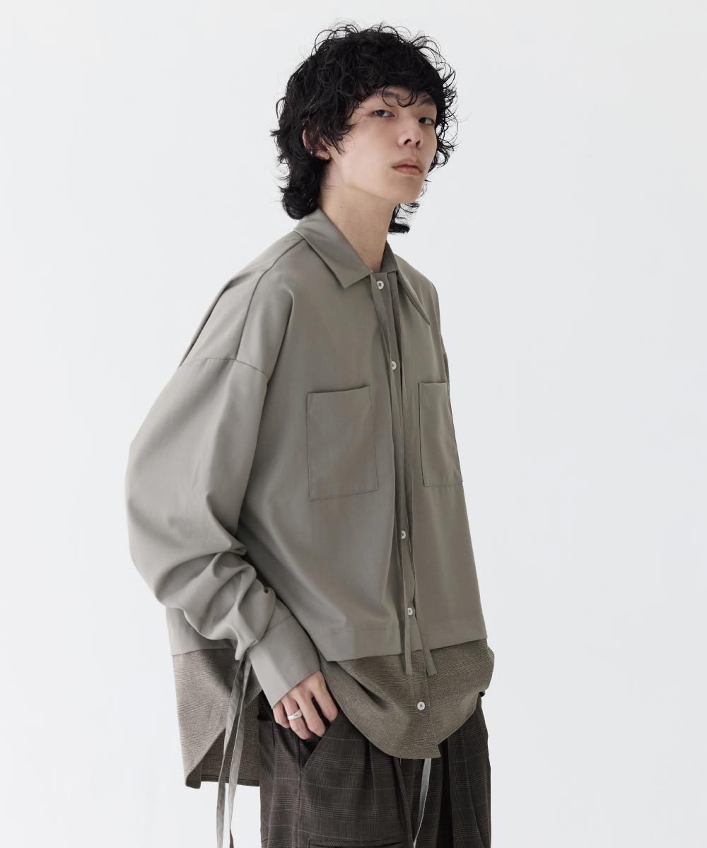 不對稱領襯衫 Loose Panel Tartan Shirt
