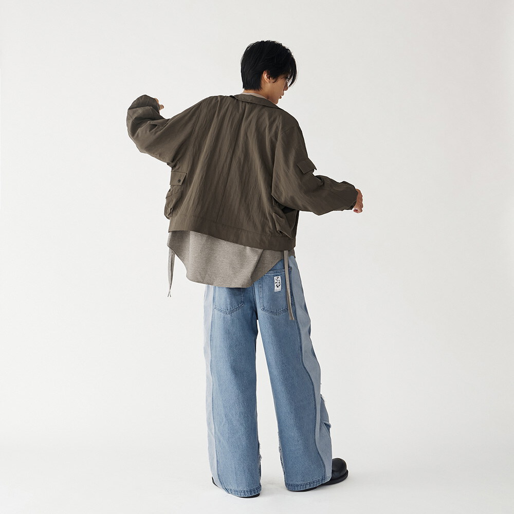 立體口袋拉鍊短外套 Zip up Pocket Short Jacket