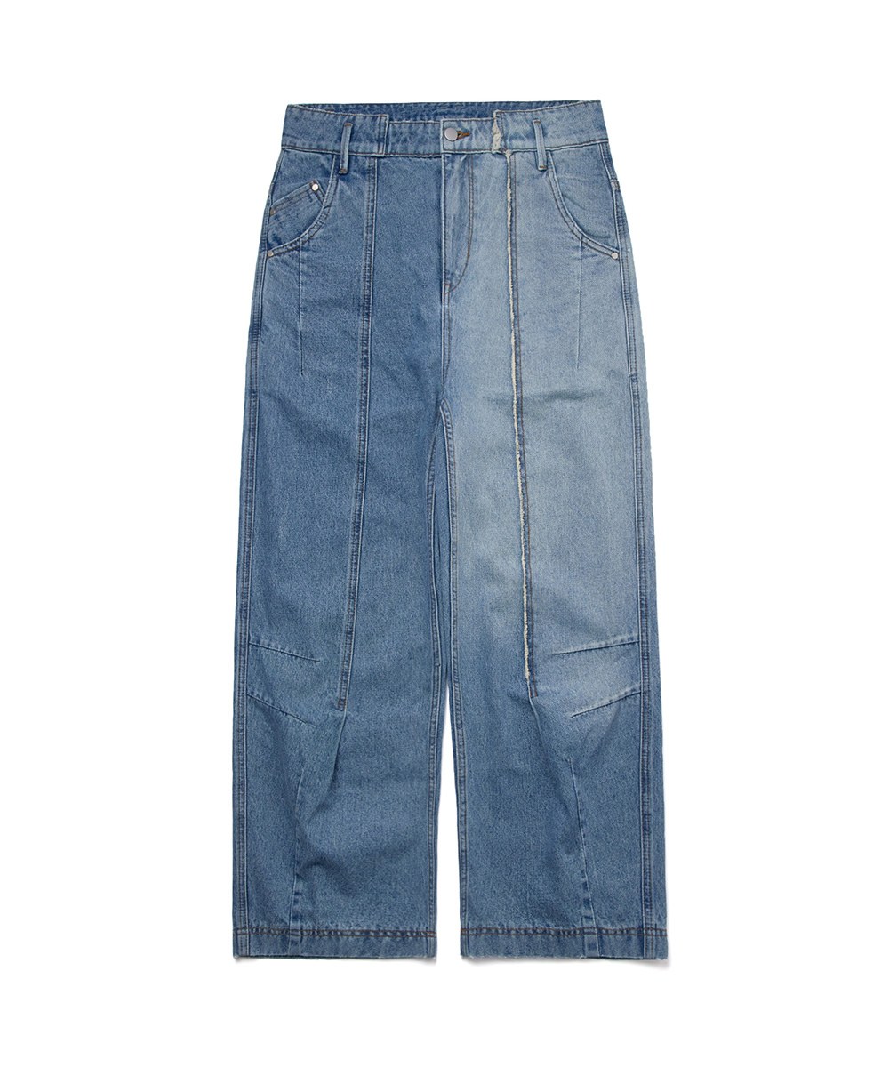 MELSIGN 牛仔長褲 Stitching Fringe Denim