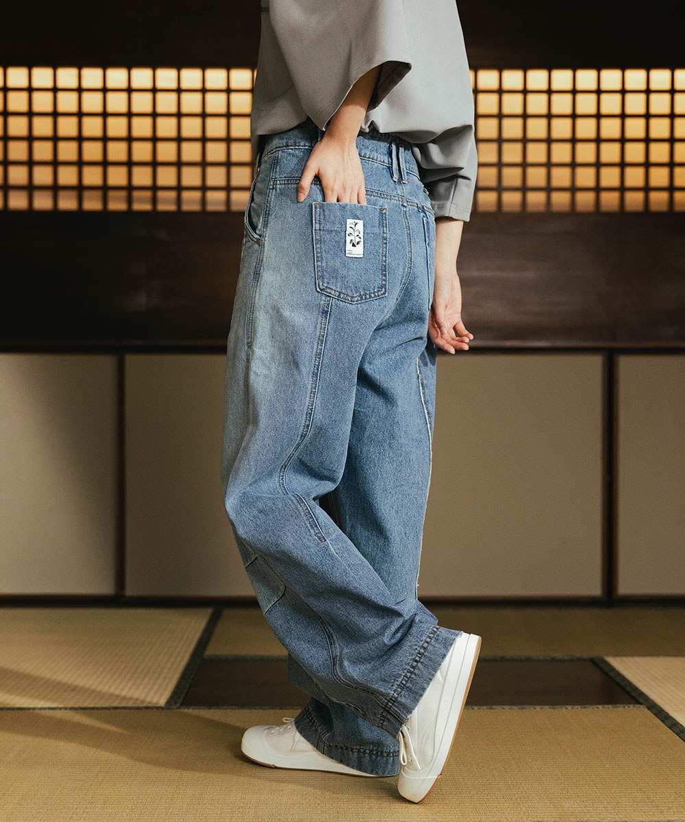 MELSIGN 牛仔長褲 Stitching Fringe Denim
