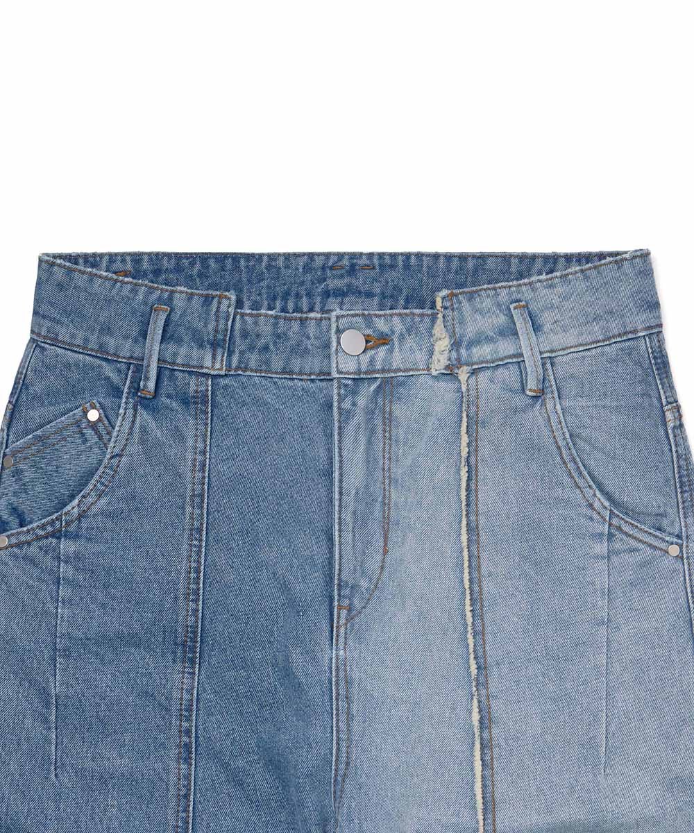 MELSIGN 牛仔長褲 Stitching Fringe Denim