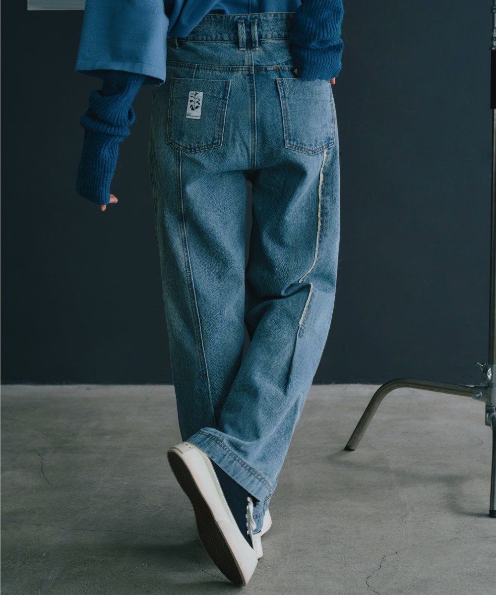 MELSIGN 拼接牛仔長褲 Stitching Fringe Denim