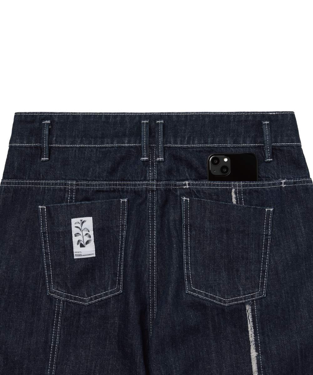 MELSIGN 拼接牛仔長褲 Stitching Fringe Denim