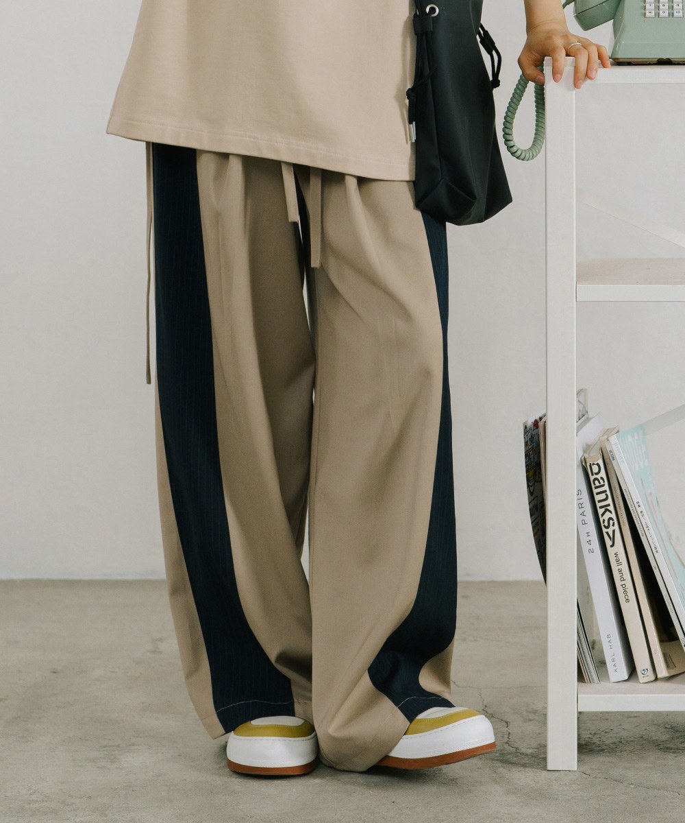 MELSIGN 拼接長褲 April Stripe Splicing Trousers