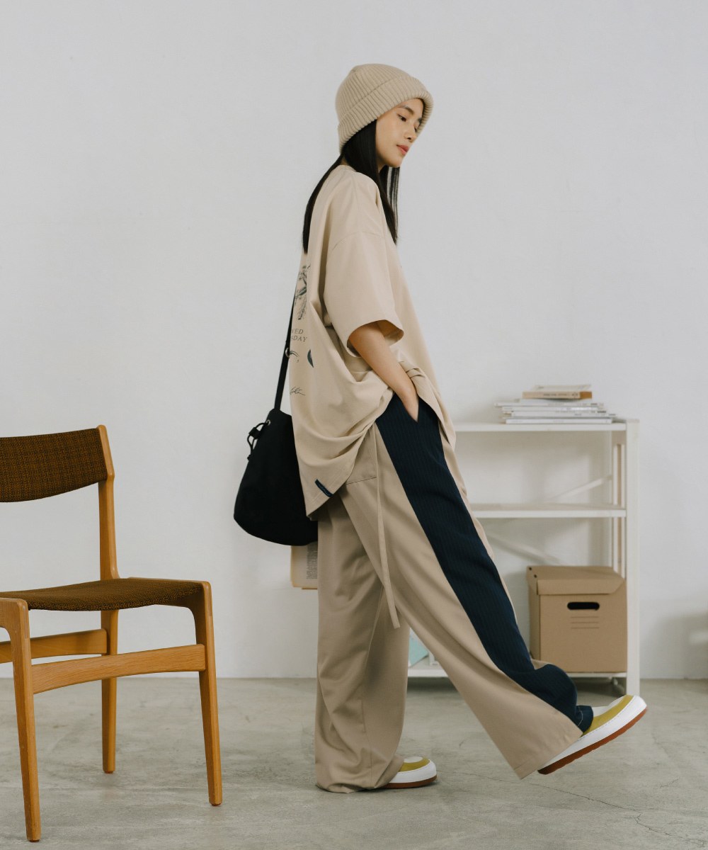 MELSIGN 拼接長褲 April Stripe Splicing Trousers