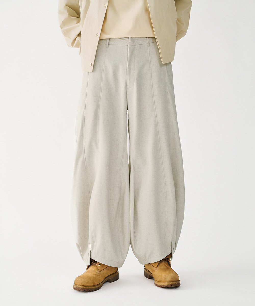 圓闊開衩長褲 Special Cutting Linen Pants