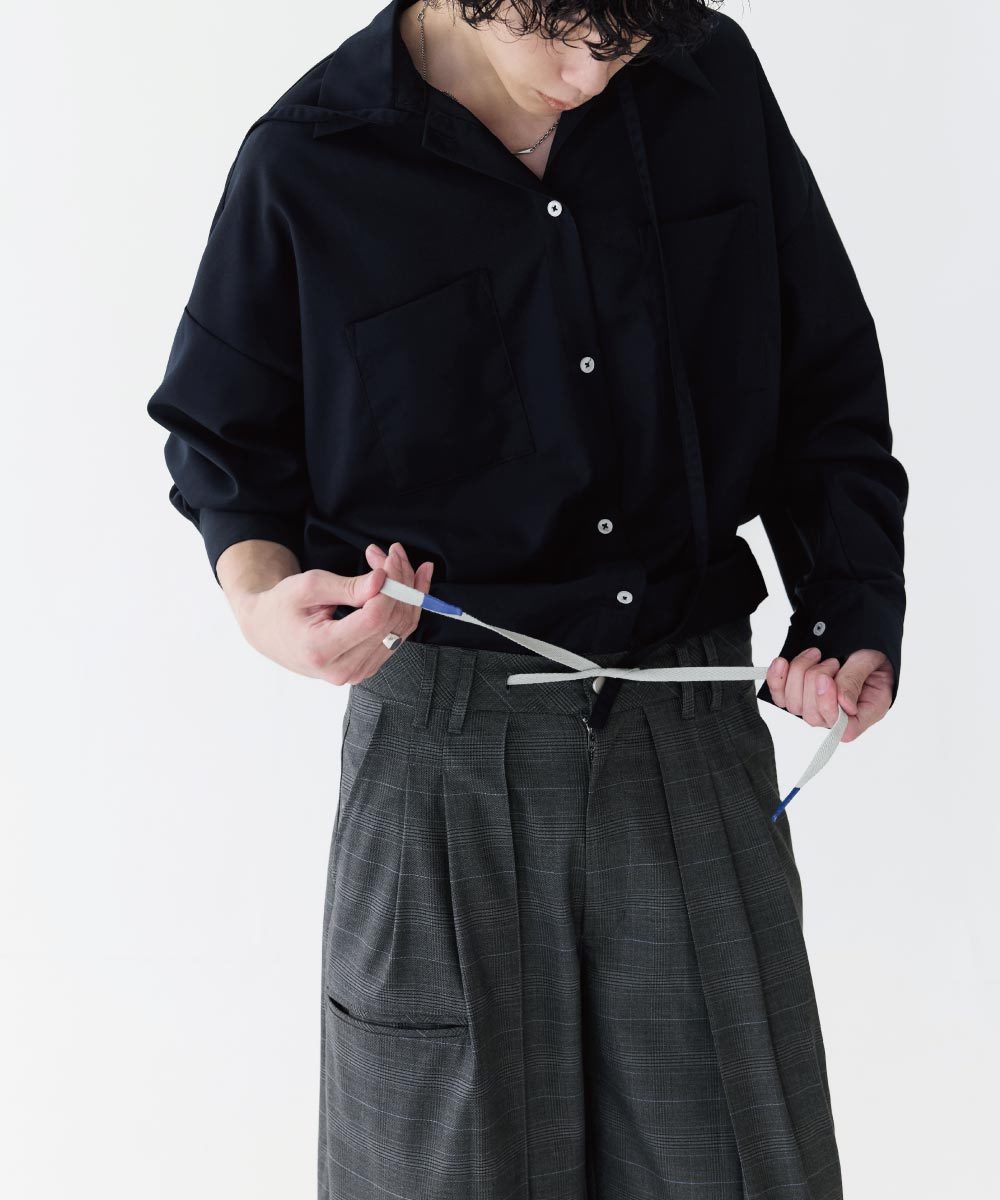 雙褶格紋長褲 Baggy Tartan Trousers X