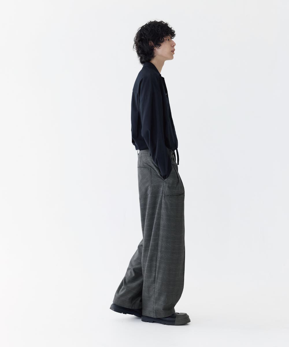 雙褶格紋長褲 Baggy Tartan Trousers X