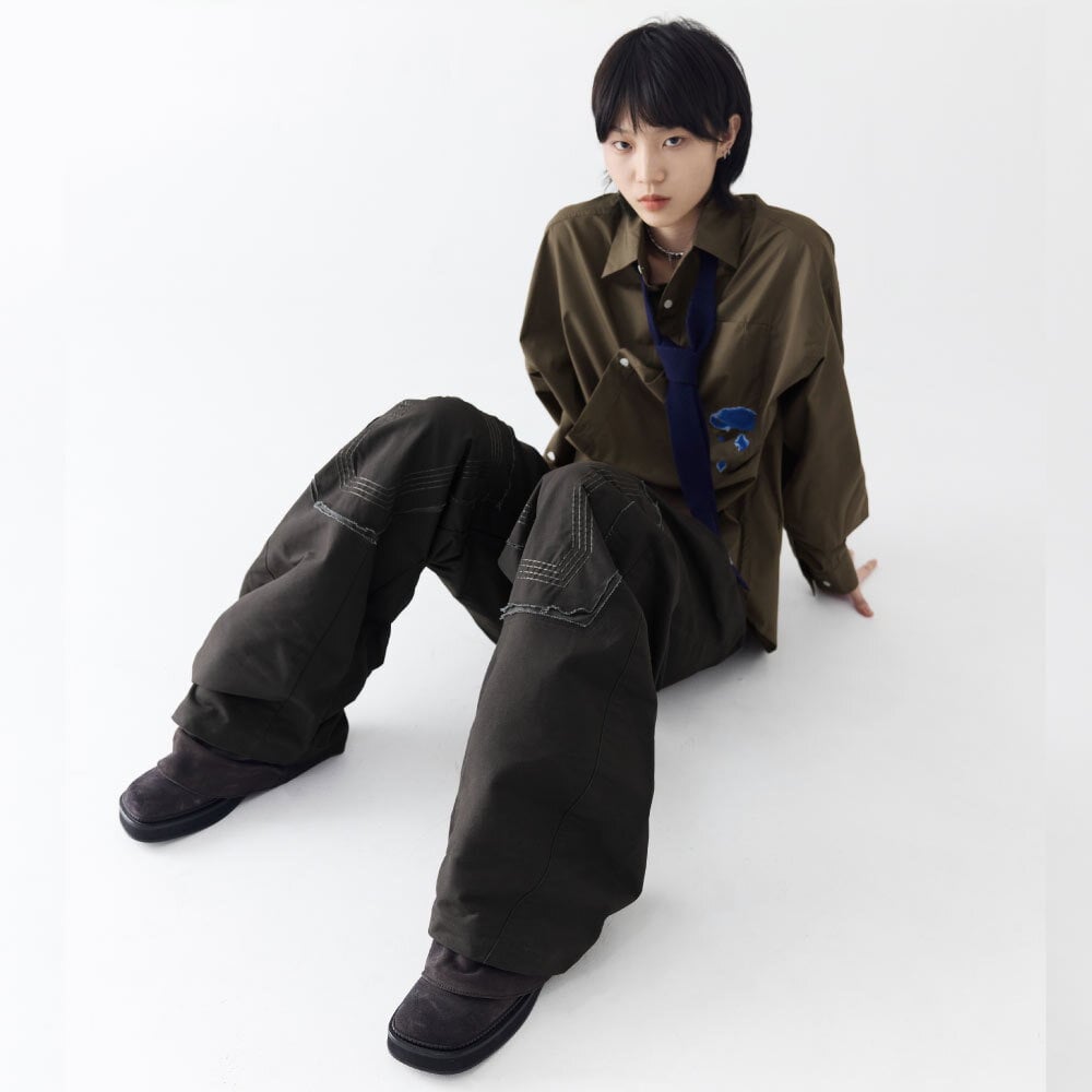 補丁弧形褲 Patch Curved Pants