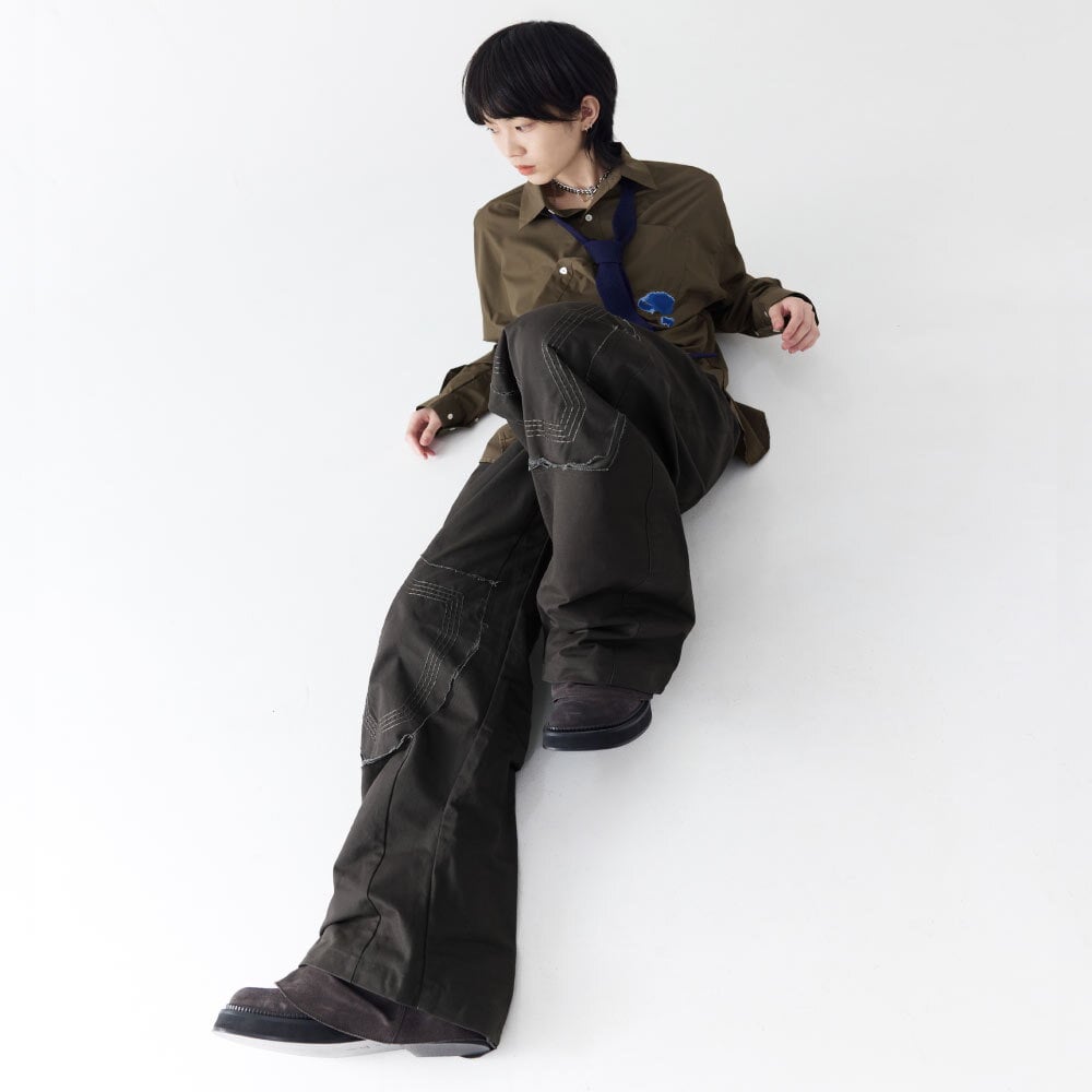 補丁弧形褲 Patch Curved Pants