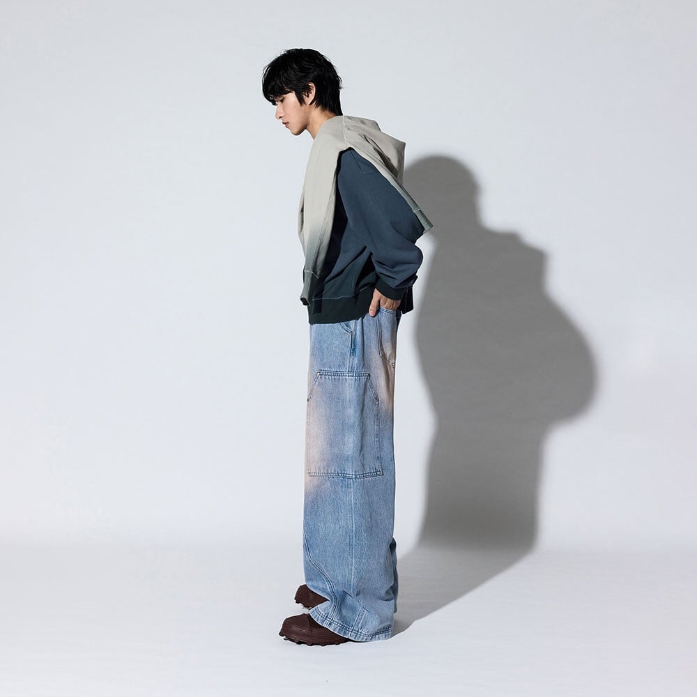 刷色寬版牛仔褲 Canvas Wide Leg Jeans