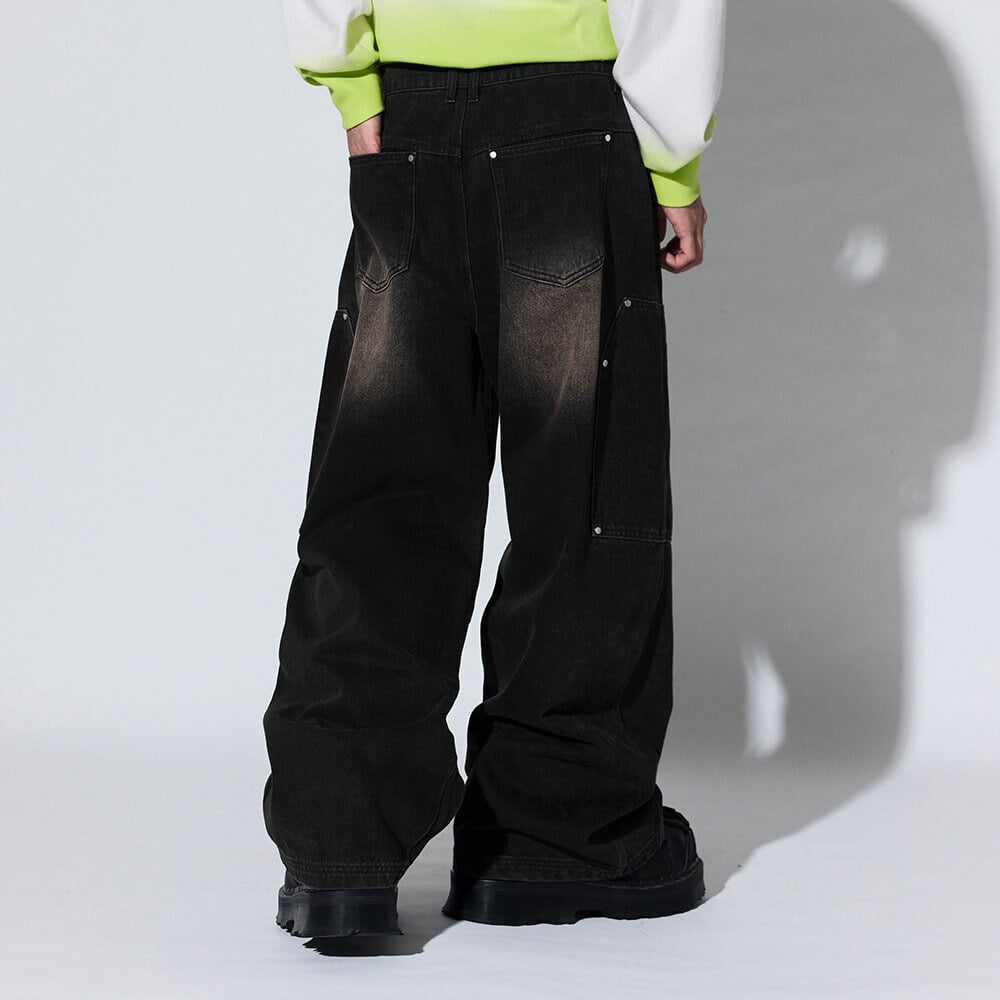 刷色寬版牛仔褲 Canvas Wide Leg Jeans